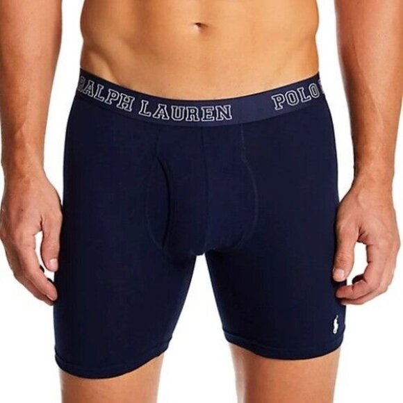 Polo Ralph Lauren 3 Pack RMBBP3 Men's Breathable Mesh Boxer Briefs Blue Size M - Picture 2 of 5